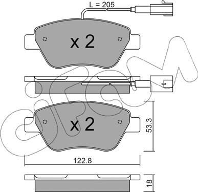 Cifam 822-321-3 - Комплект спирачно феродо, дискови спирачки vvparts.bg