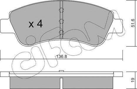 Cifam 822-327-0 - Комплект спирачно феродо, дискови спирачки vvparts.bg