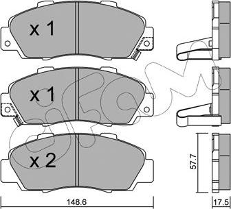 Cifam 822-298-0 - Комплект спирачно феродо, дискови спирачки vvparts.bg