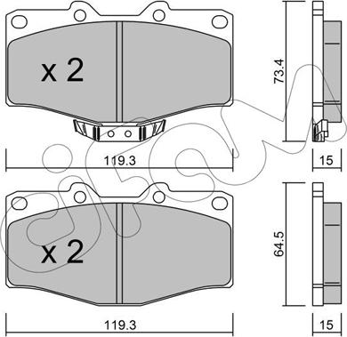 Cifam 822-242-0 - Комплект спирачно феродо, дискови спирачки vvparts.bg