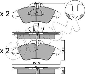 Cifam 822-256-0 - Комплект спирачно феродо, дискови спирачки vvparts.bg