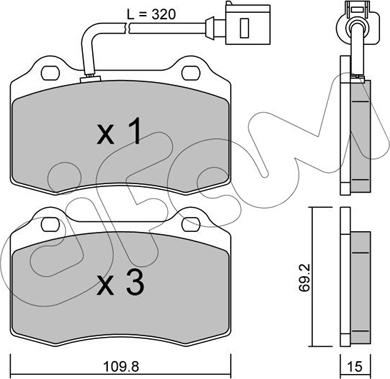 Cifam 822-251-4 - Комплект спирачно феродо, дискови спирачки vvparts.bg