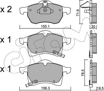 Cifam 822-258-0 - Комплект спирачно феродо, дискови спирачки vvparts.bg