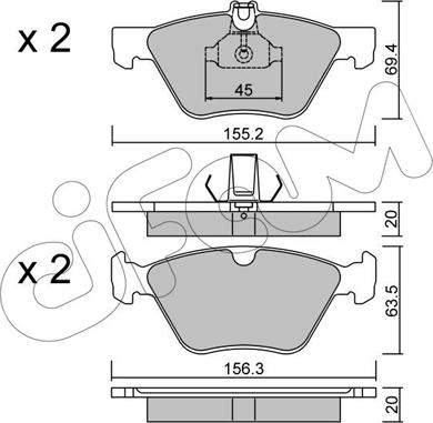 Cifam 822-252-0 - Комплект спирачно феродо, дискови спирачки vvparts.bg