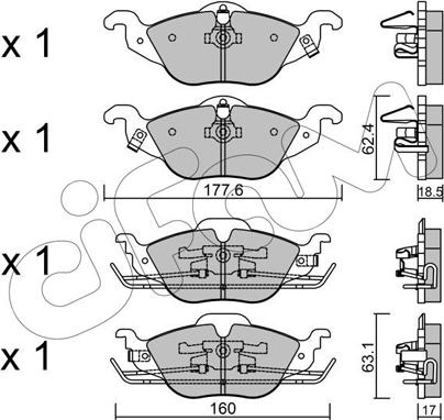 Cifam 822-257-0 - Комплект спирачно феродо, дискови спирачки vvparts.bg