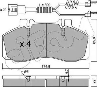 Cifam 822-266-0K - Комплект спирачно феродо, дискови спирачки vvparts.bg