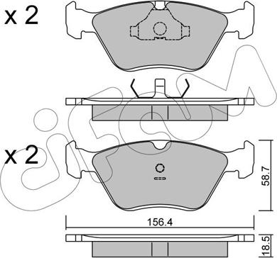 Cifam 822-205-0 - Комплект спирачно феродо, дискови спирачки vvparts.bg