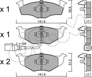 Cifam 822-206-3 - Комплект спирачно феродо, дискови спирачки vvparts.bg