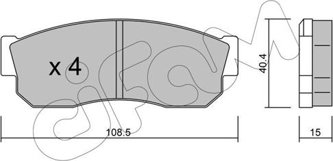Cifam 822-202-0 - Комплект спирачно феродо, дискови спирачки vvparts.bg