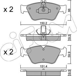 Cifam 822-219-0 - Комплект спирачно феродо, дискови спирачки vvparts.bg