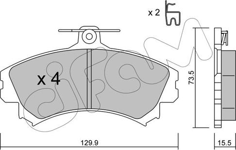 Cifam 822-216-0 - Комплект спирачно феродо, дискови спирачки vvparts.bg