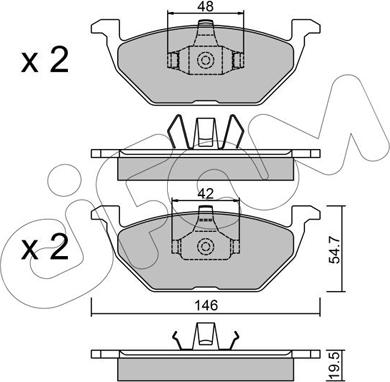 Cifam 822-211-1 - Комплект спирачно феродо, дискови спирачки vvparts.bg