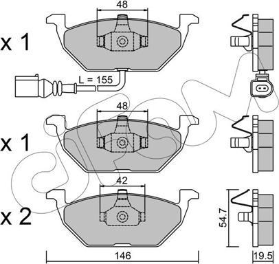 Cifam 822-211-2 - Комплект спирачно феродо, дискови спирачки vvparts.bg