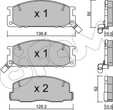 Cifam 822-280-0 - Комплект спирачно феродо, дискови спирачки vvparts.bg