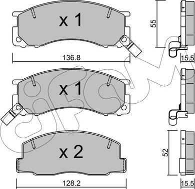 Cifam 822-281-0 - Комплект спирачно феродо, дискови спирачки vvparts.bg