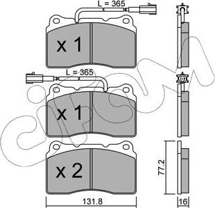 Cifam 822-288-4 - Комплект спирачно феродо, дискови спирачки vvparts.bg