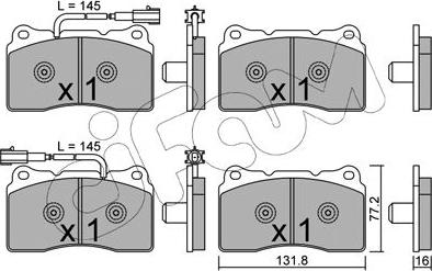 Cifam 822-288-6 - Комплект спирачно феродо, дискови спирачки vvparts.bg