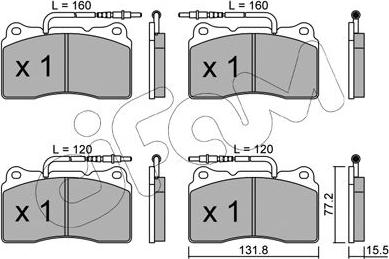 Cifam 822-288-3 - Комплект спирачно феродо, дискови спирачки vvparts.bg