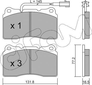 Cifam 822-288-7 - Комплект спирачно феродо, дискови спирачки vvparts.bg