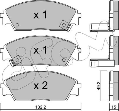 Cifam 822-236-1 - Комплект спирачно феродо, дискови спирачки vvparts.bg