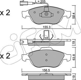 Cifam 822-220-0 - Комплект спирачно феродо, дискови спирачки vvparts.bg