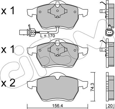 Cifam 822-279-1 - Комплект спирачно феродо, дискови спирачки vvparts.bg