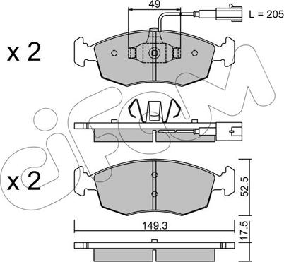Cifam 822-274-4 - Комплект спирачно феродо, дискови спирачки vvparts.bg