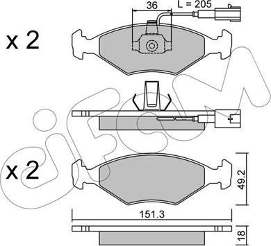 Cifam 822-273-0 - Комплект спирачно феродо, дискови спирачки vvparts.bg