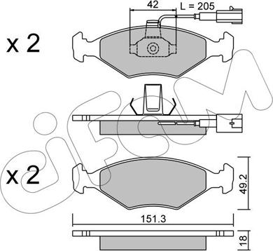 Cifam 822-273-1 - Комплект спирачно феродо, дискови спирачки vvparts.bg