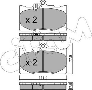 Cifam 822-799-0 - Комплект спирачно феродо, дискови спирачки vvparts.bg