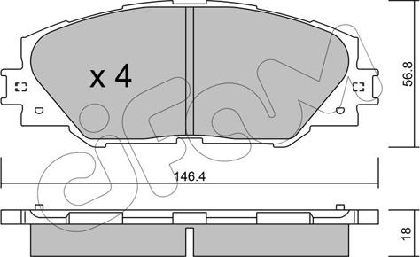 Cifam 822-748-0 - Комплект спирачно феродо, дискови спирачки vvparts.bg