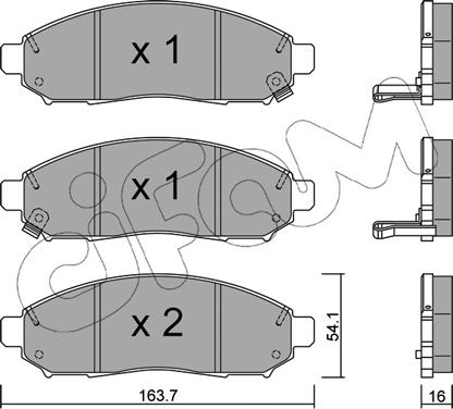 Cifam 822-743-1 - Комплект спирачно феродо, дискови спирачки vvparts.bg