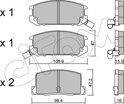 Cifam 822-754-0 - Комплект спирачно феродо, дискови спирачки vvparts.bg