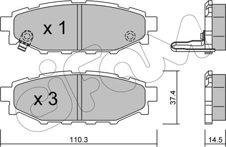 Cifam 822-764-0 - Комплект спирачно феродо, дискови спирачки vvparts.bg