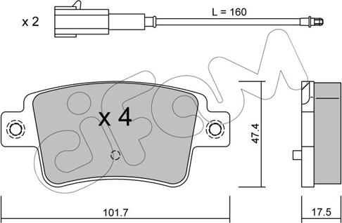 Cifam 822-705-1 - Комплект спирачно феродо, дискови спирачки vvparts.bg