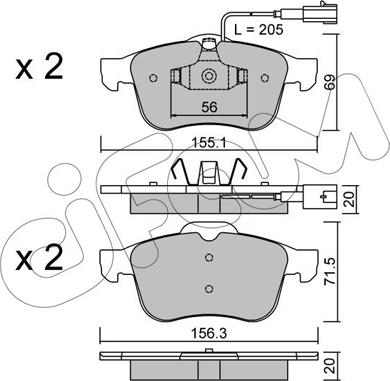 Cifam 822-703-0 - Комплект спирачно феродо, дискови спирачки vvparts.bg