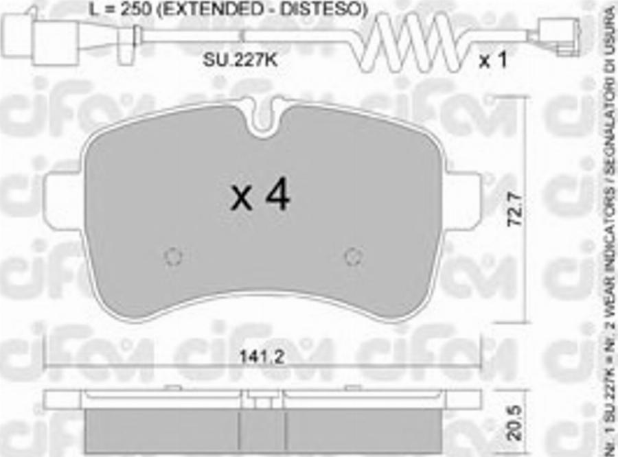 Cifam 822-711-0K - Комплект спирачно феродо, дискови спирачки vvparts.bg