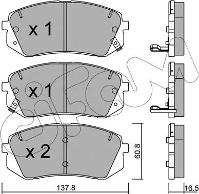 Cifam 822-783-0 - Комплект спирачно феродо, дискови спирачки vvparts.bg