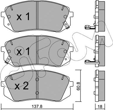 Cifam 822-783-1 - Комплект спирачно феродо, дискови спирачки vvparts.bg