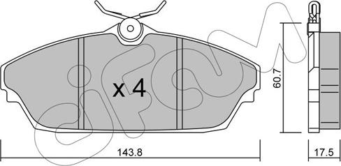 Cifam 822-782-0 - Комплект спирачно феродо, дискови спирачки vvparts.bg