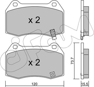 Cifam 822-738-0 - Комплект спирачно феродо, дискови спирачки vvparts.bg