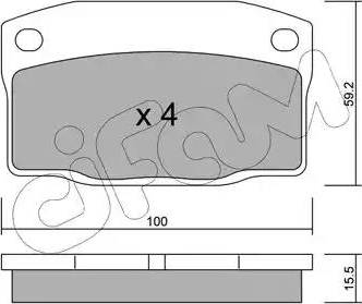 Cifam 822-726-0 - Комплект спирачно феродо, дискови спирачки vvparts.bg