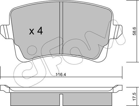 Cifam 822-776-0 - Комплект спирачно феродо, дискови спирачки vvparts.bg