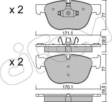 Cifam 822-770-0 - Комплект спирачно феродо, дискови спирачки vvparts.bg