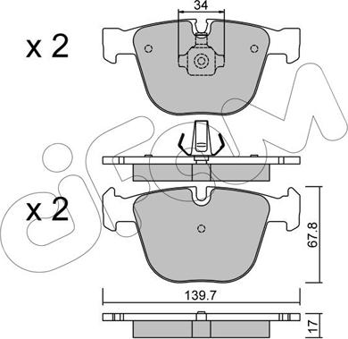 Cifam 822-773-0 - Комплект спирачно феродо, дискови спирачки vvparts.bg