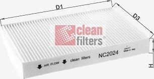 Clean Filters NC2024 - Филтър купе (поленов филтър) vvparts.bg