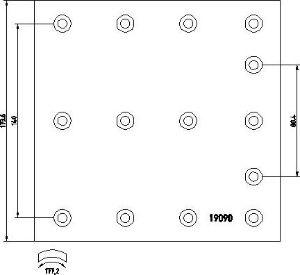 Cobreq 0725T - Комплект феродо за накладки, барабанни спирачки vvparts.bg