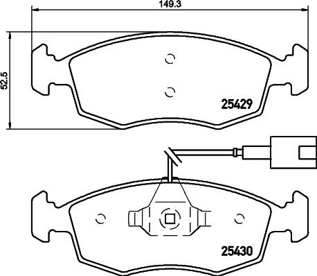 HELLA T2134 - Комплект спирачно феродо, дискови спирачки vvparts.bg