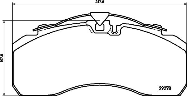 HELLA C1020 - Комплект спирачно феродо, дискови спирачки vvparts.bg