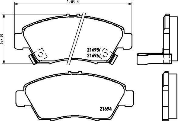 Lucas Electrical 6111839 - Комплект спирачно феродо, дискови спирачки vvparts.bg